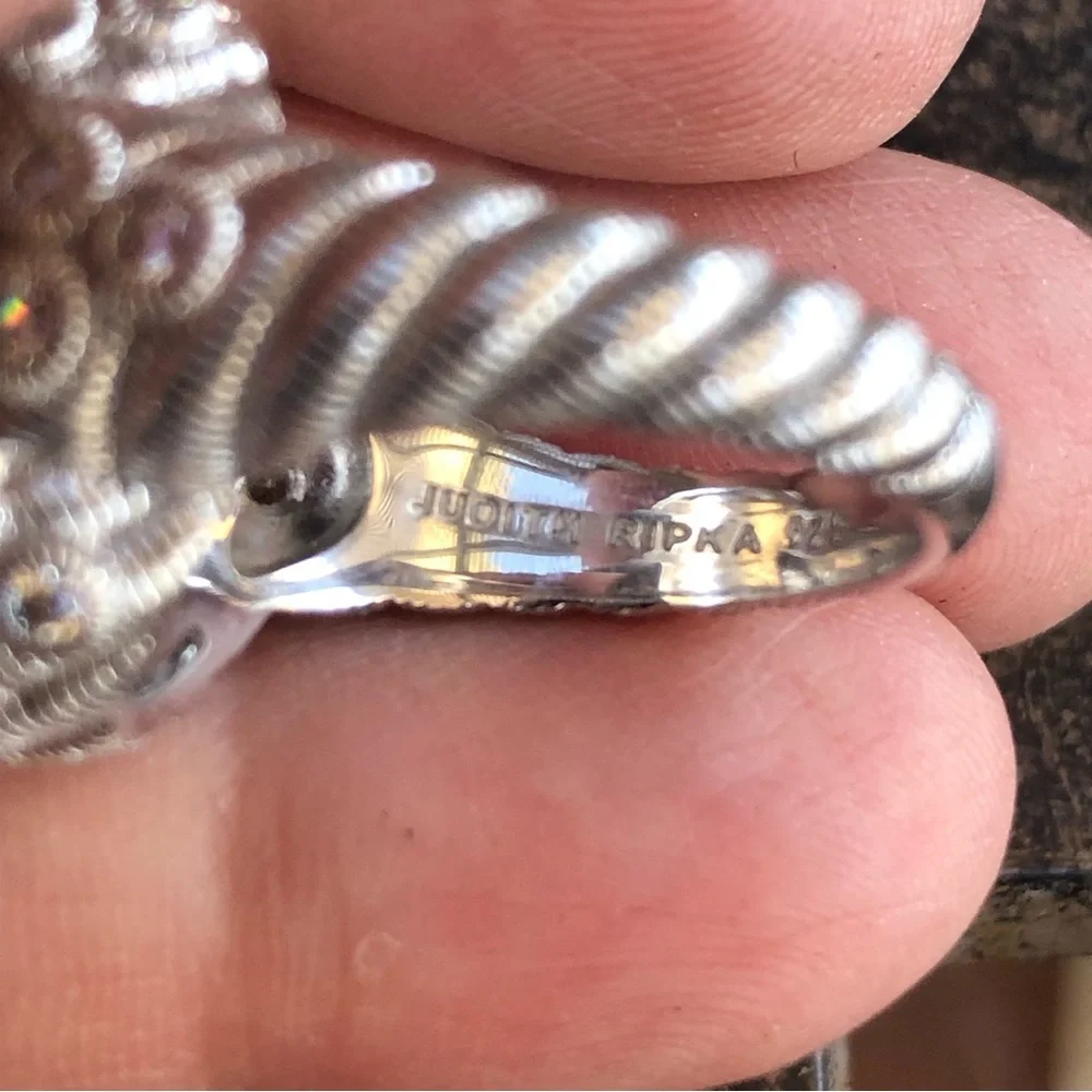 Judith Ripka Sterling Diamonique  Doublet Ring 8